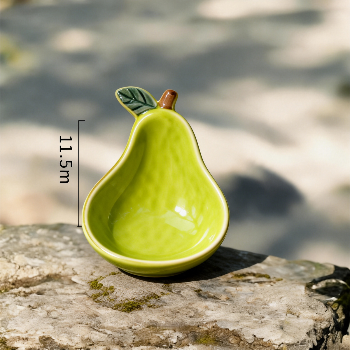 Ceramic Pear Shaped Dipping Bowl - 11.5cm Cute Fruit Design Sauce Dish for Soy Sauce, Vinegar, and Condiments