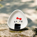 Cute Kitty Rice Ball Dish - 10cm Ceramic Onigiri Plate with Red Bow & Cat Face Design