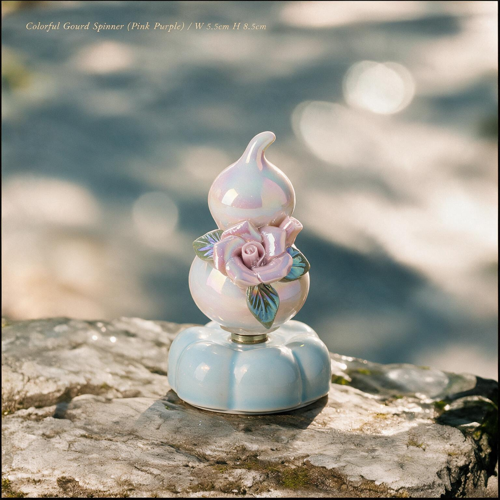 Adorable Rotating Ceramic Gourd Ornament | Lucky Charm & Elegant Home Decor Gift
