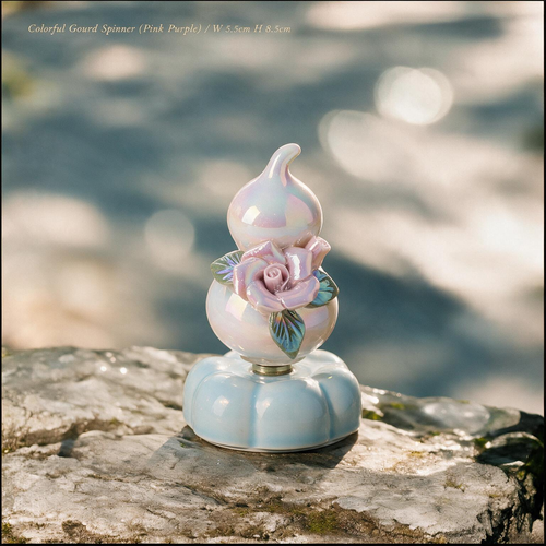 Adorable Rotating Ceramic Gourd Ornament | Lucky Charm & Elegant Home Decor Gift