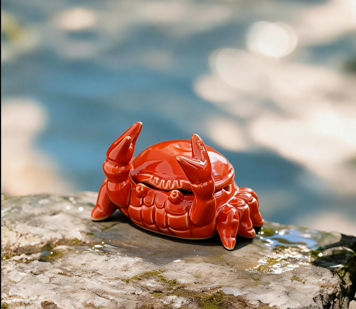 Realistic Crab Claw Ceramic Ashtray – Red Cigarette Tray & Fun Gift for Dad, Boyfriend & Smokers