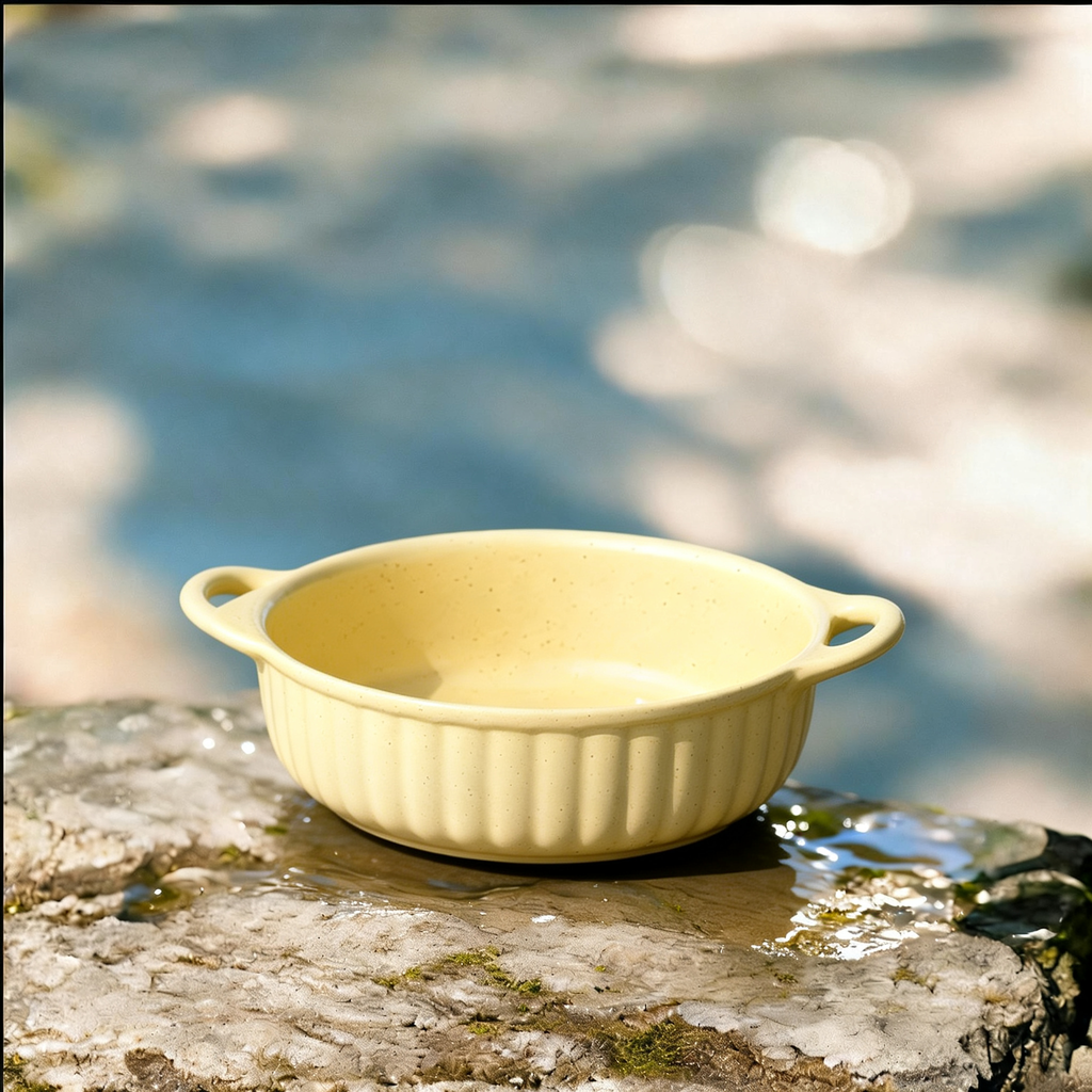 Double-Ear Ceramic Bowl | Large-Capacity Soup, Salad & Noodle Bowl, Oven & Microwave Safe