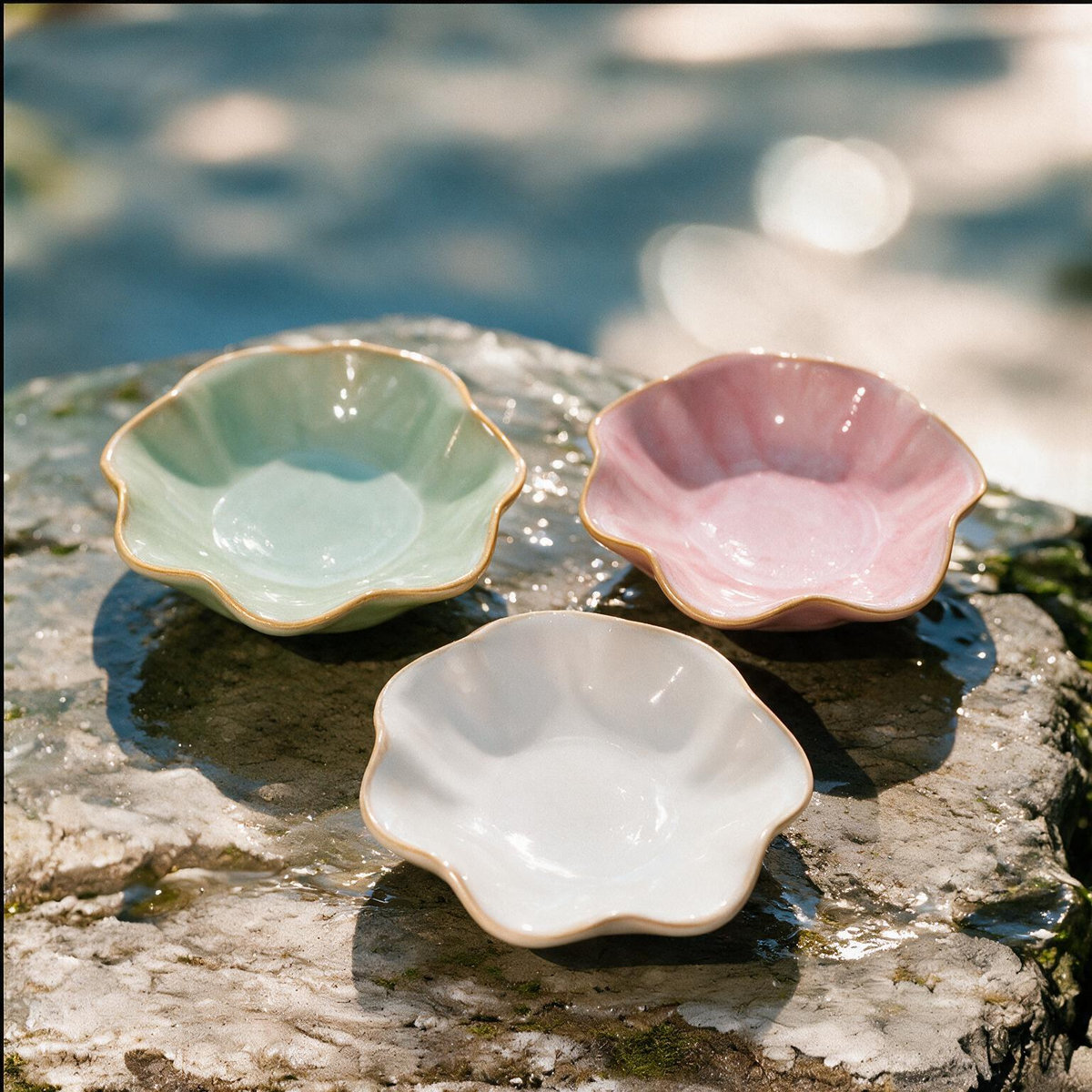 Elegant Ceramic Flower Plate | Jewelry & Trinket Dish for Dresser, Bathroom & Desk