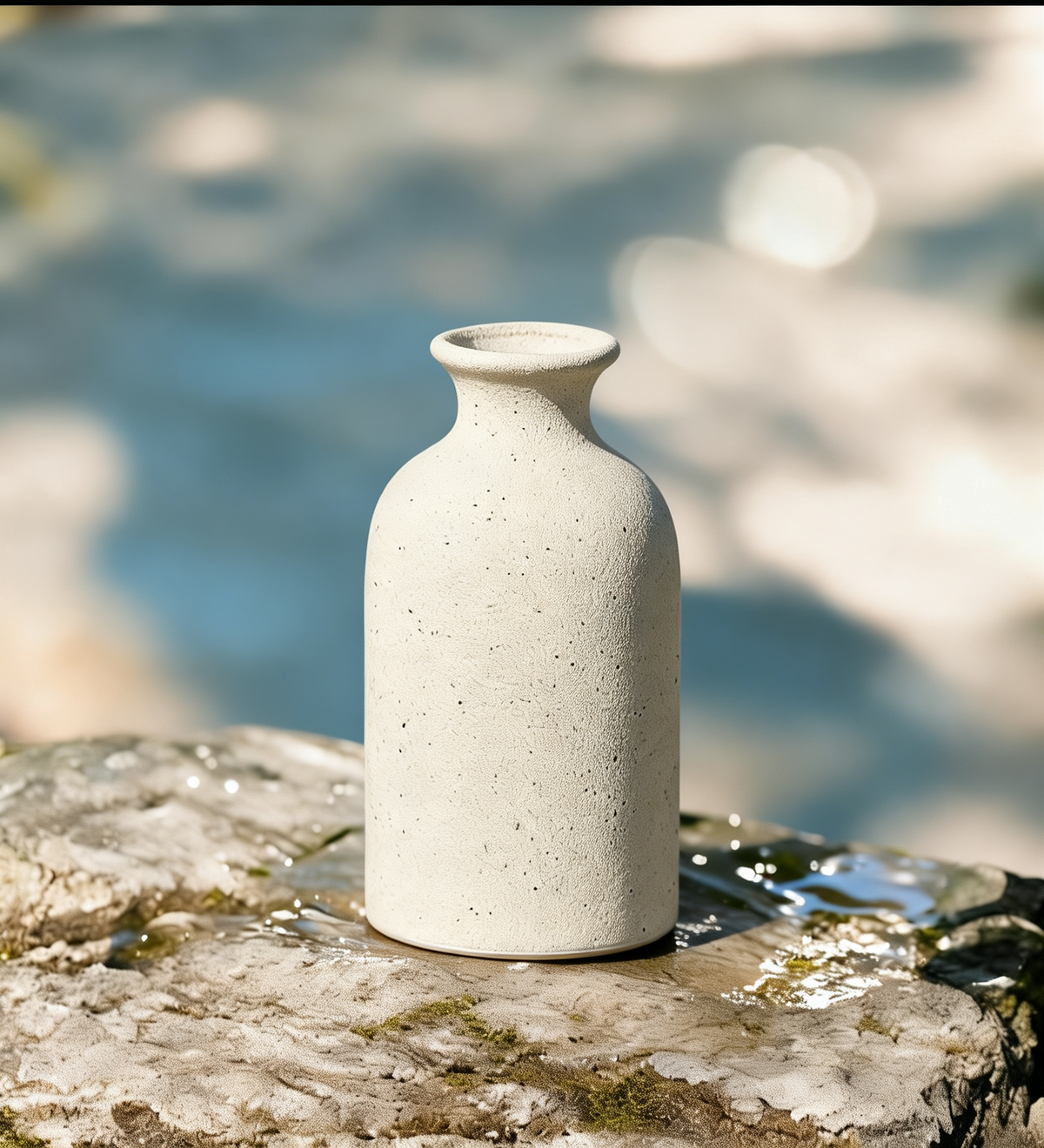 Rustic Ceramic Bud Vase | Farmhouse Decor for Living Room, Shelf & Mantel