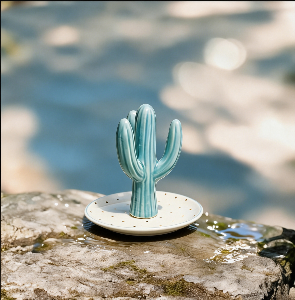 Ceramic Cactus Jewelry Tray | Ring Holder & Succulent Ring Organizer for Home Decor