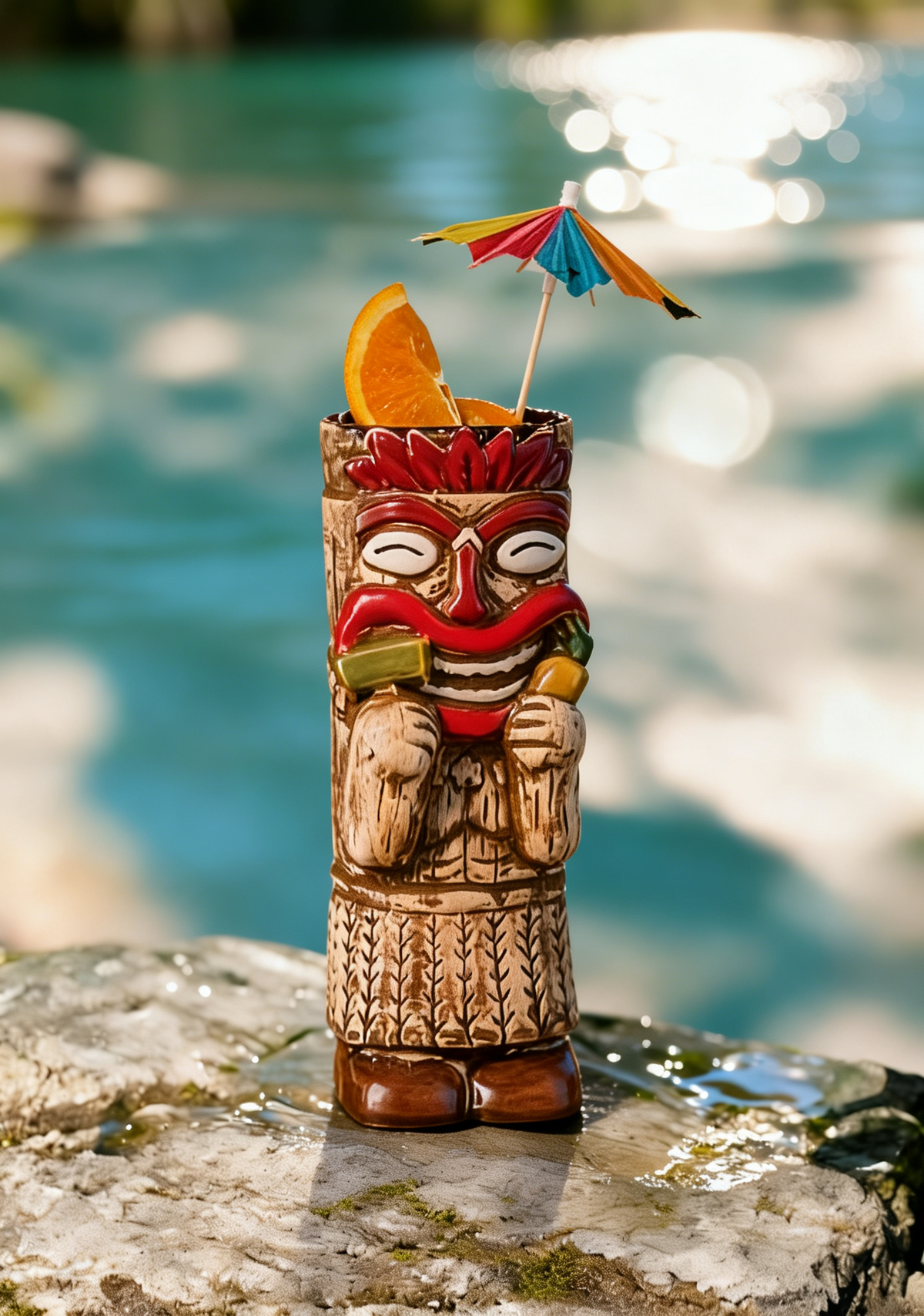 Hawaiian Tiki Ceramic Mug – Cocktail Drinking Cup for Bar, Pub, Club & Home Use