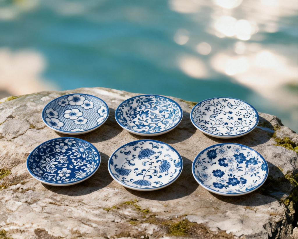 6-Piece Ceramic Seasoning Dish Set | Soy Sauce, Vinegar & Condiment Dishes for Home