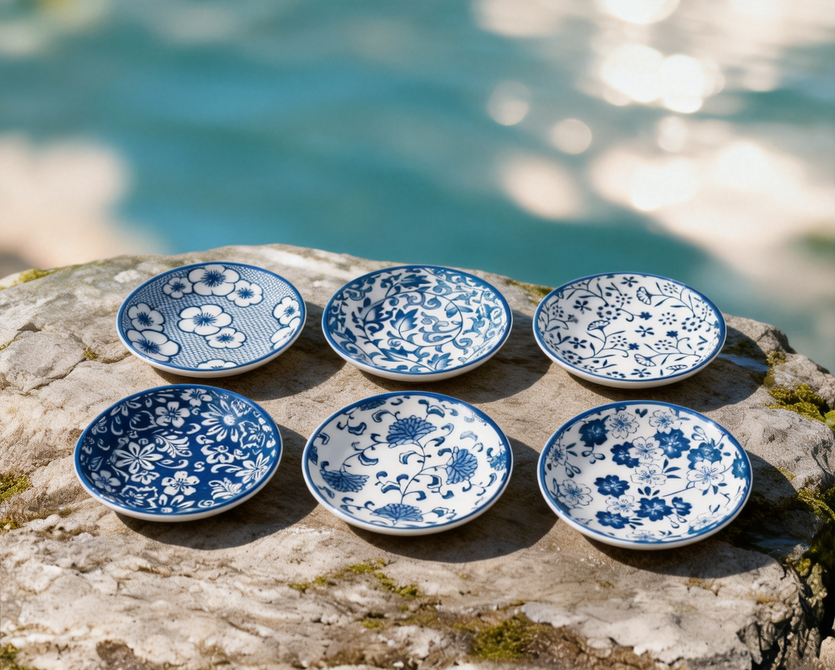 6-Piece Ceramic Seasoning Dish Set | Soy Sauce, Vinegar & Condiment Dishes for Home
