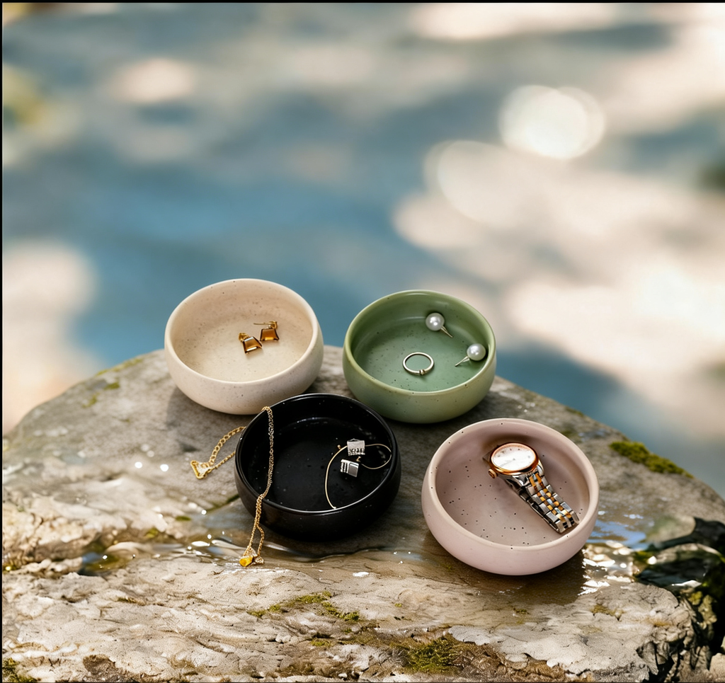 Ceramic Jewelry Tray | Multifunctional Ring & Earring Organizer Plate for Home