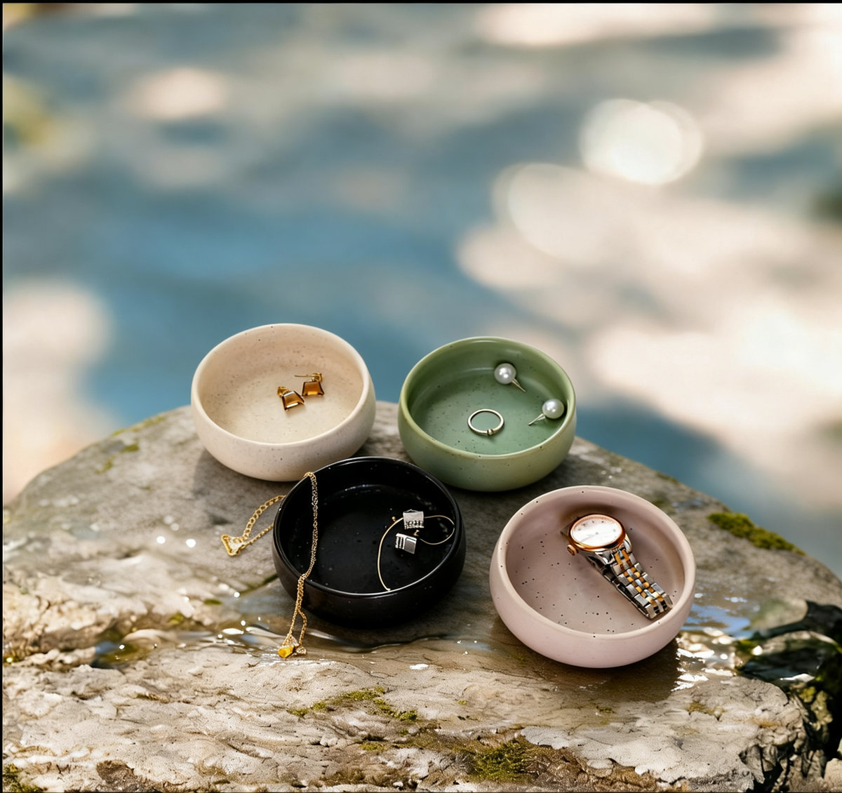Ceramic Jewelry Tray | Multifunctional Ring & Earring Organizer Plate for Home
