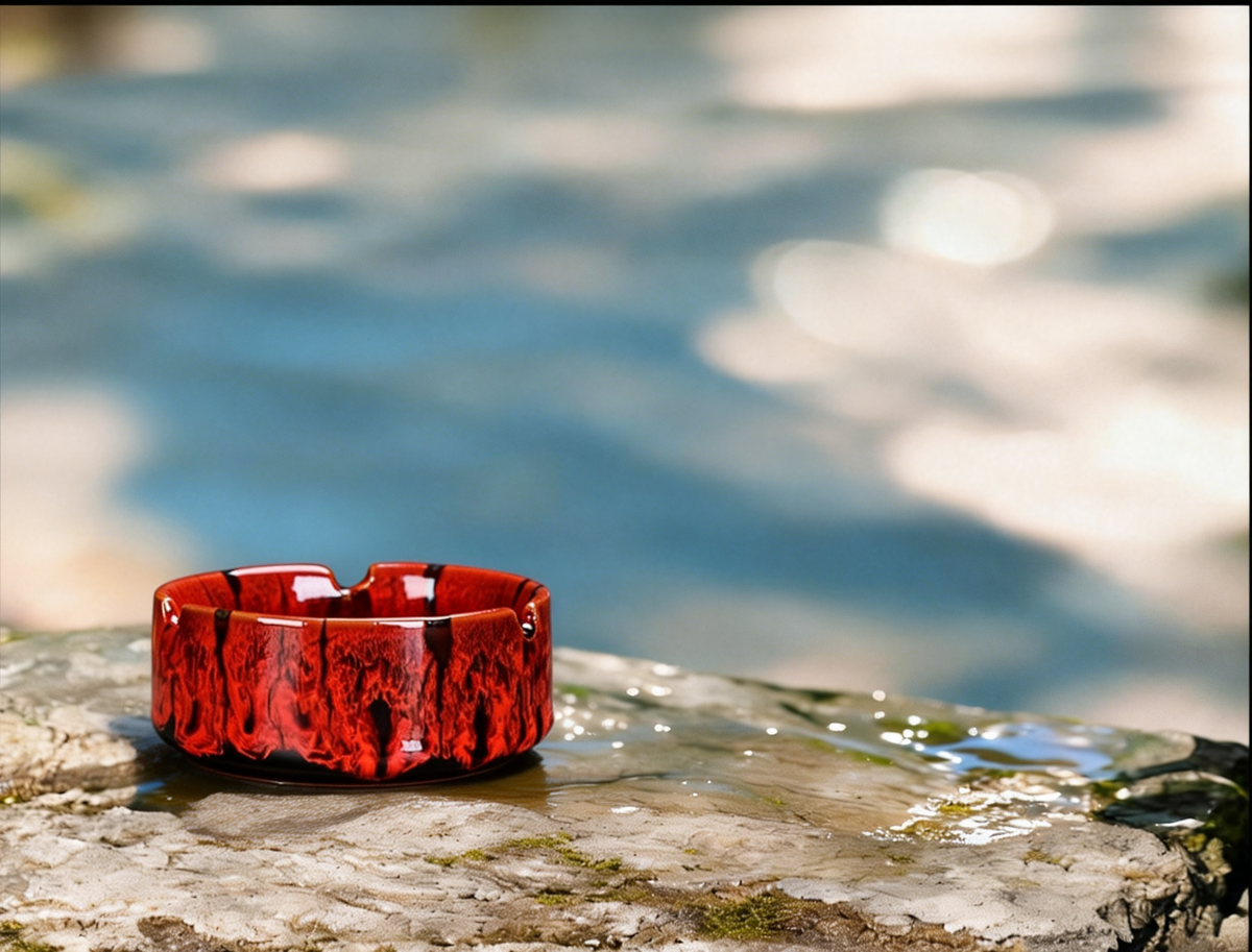 Ceramic Ashtray | Cigarette Ash Holder for Indoor & Outdoor Use, Home & Office Decor
